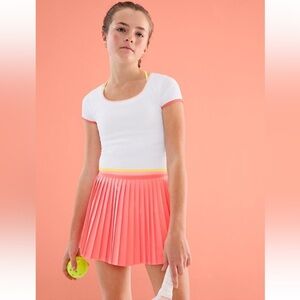 NWOT Athleta GIRL Pleat Perfect Skort Mimosa Pink Orange XXL 16 Athleisure